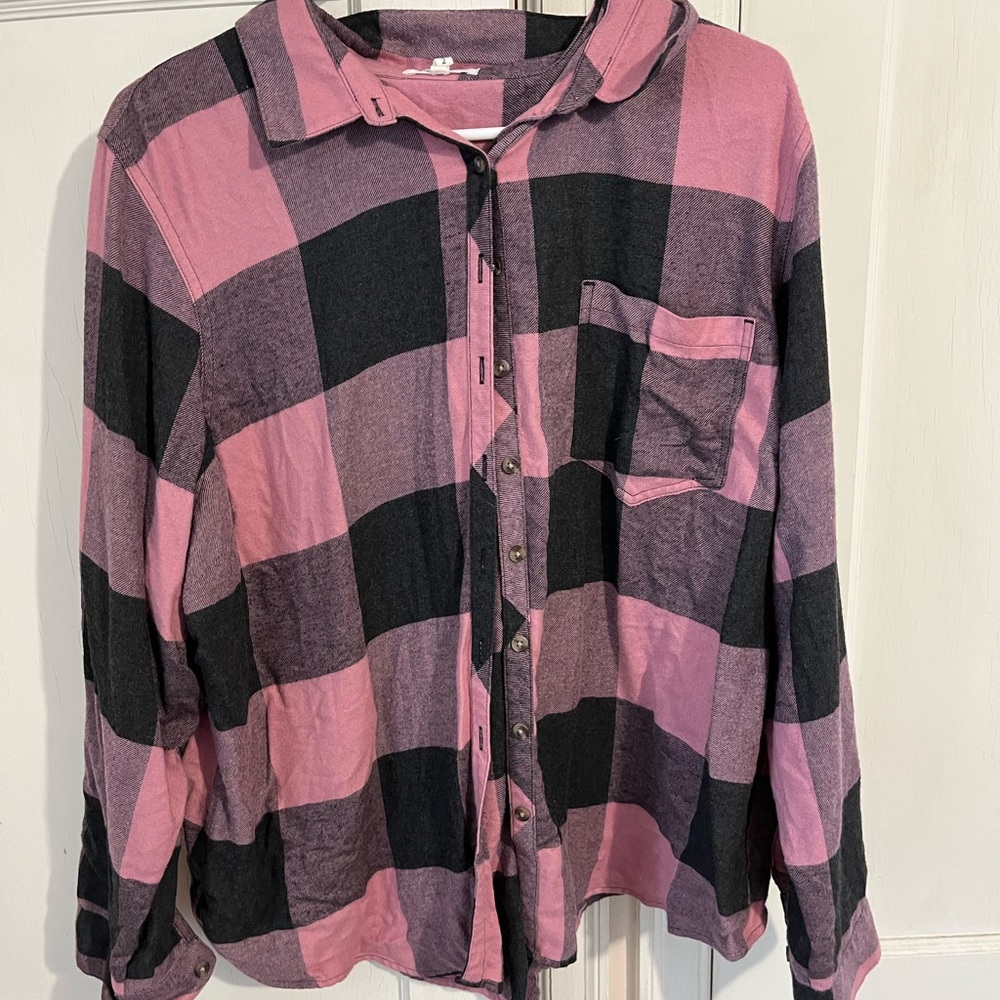 Pink plaid flannel